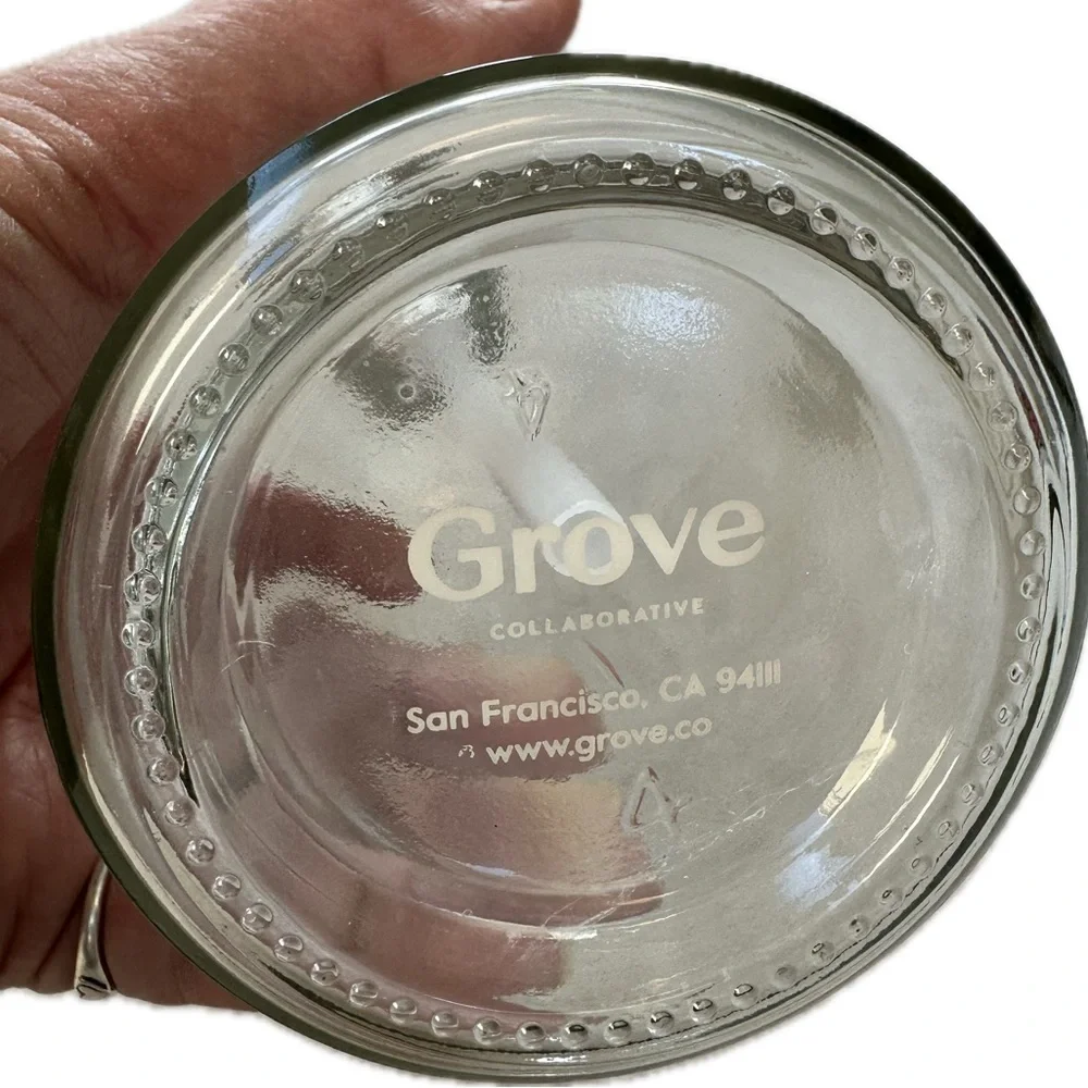 CLEAR GLASS SOAP DISPENSER WITH BRUSHED SILVER PUMP GROVE REUSABLE HAND DISH b